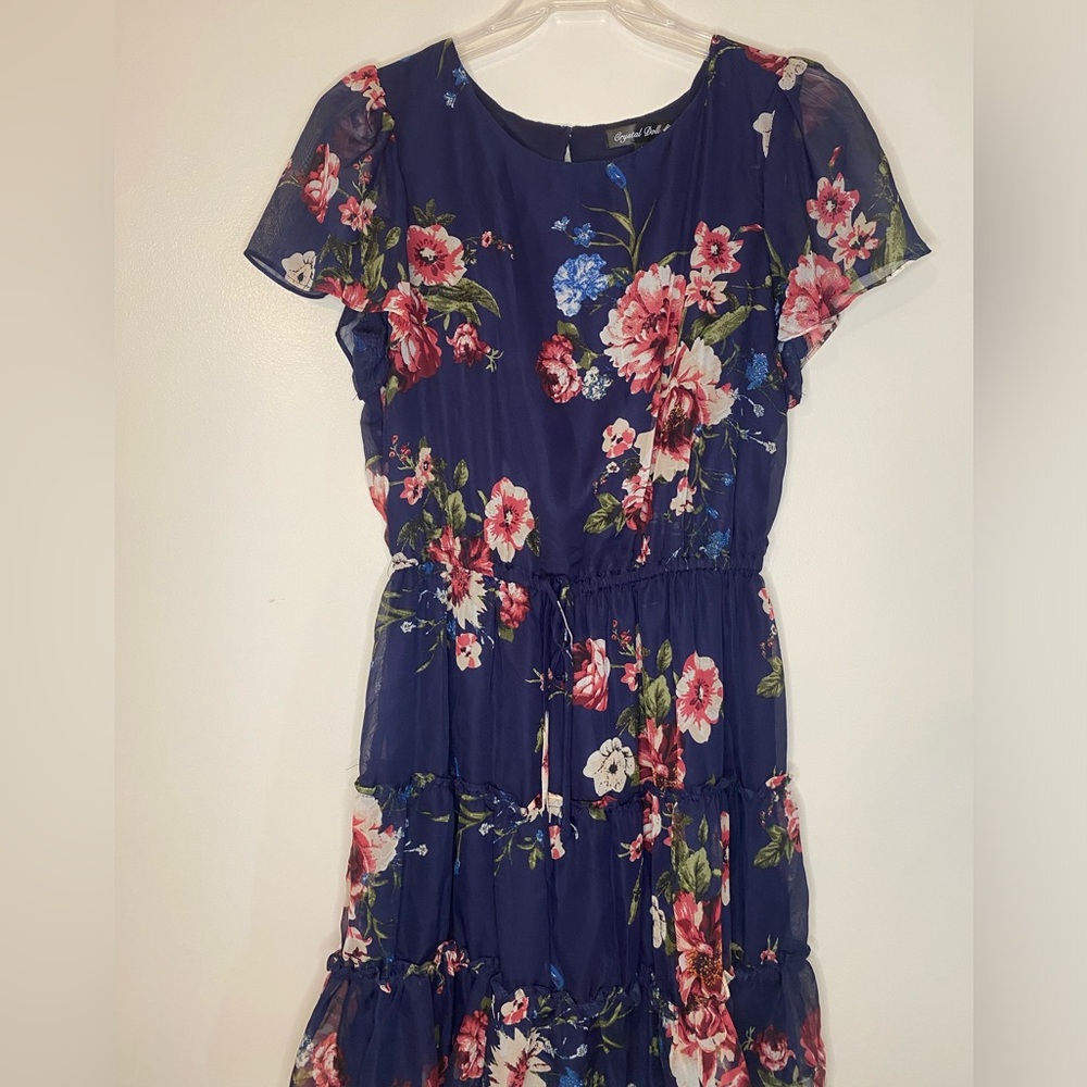 Crystal Doll Navy Floral Dress